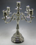 Silver Plated 5 branch Traditional  Candelabra